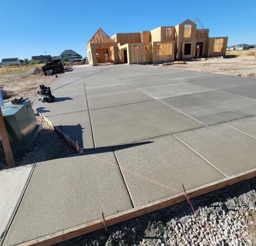 New concrete driveway installation at a residential home in Dallas-Fort Worth